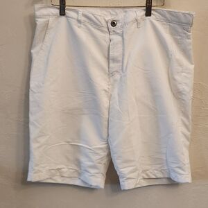 White Flat Front Knee-Length Shorts